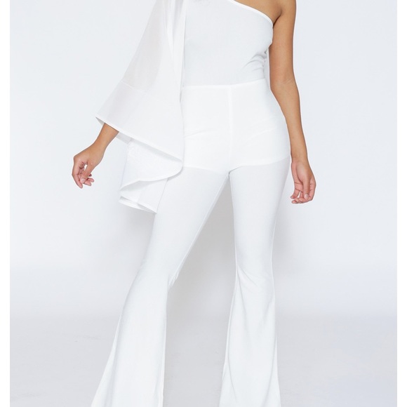 white 70s jumpsuit